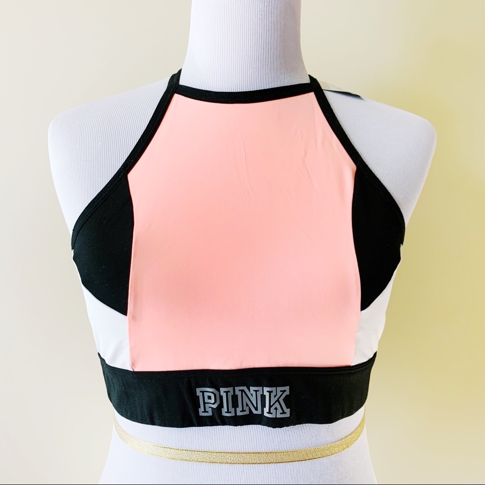 Victoria’s Secret VS PINK Coral Sports Bra Top Adjustable Size Large - Picture 1 of 7